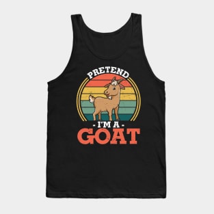 Pretend I'm a Goat Funny goat lover Last minute Halloween Costume Gift Tank Top